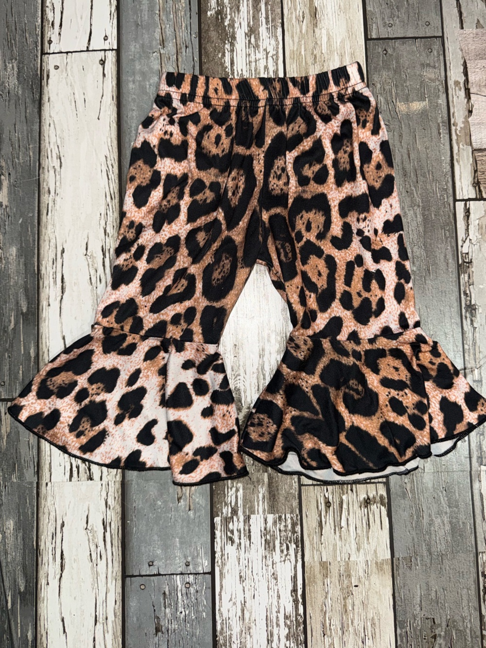Leopard Print Infant Girls Bell Bottoms 3/6m